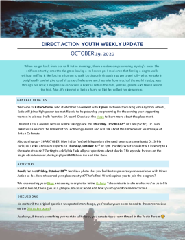 2020-10-19 DA Youth Weekly Update