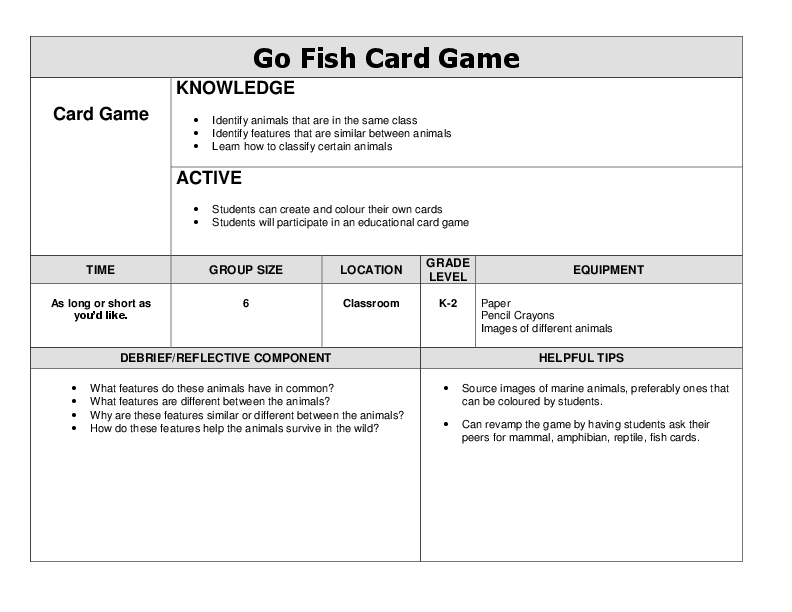 GoFish Card Game