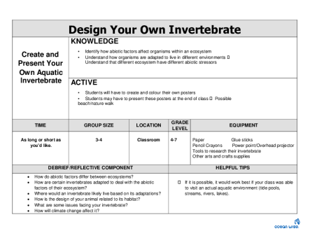 Design Your Own Invertebrate
