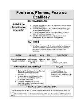 Fourrures plume peaux ou ecailles