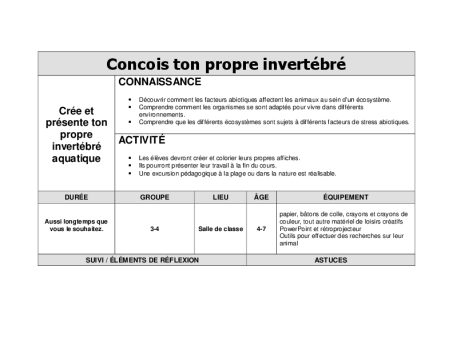 Concois ton propre invertébré